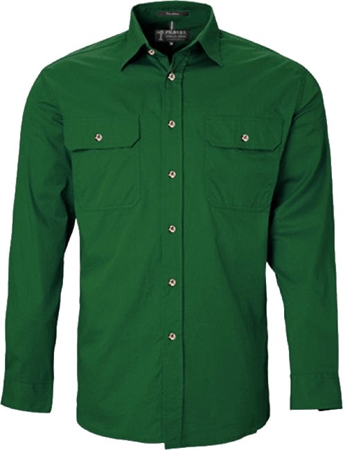 RiteMate Polos / Shirts Green / XS Men's Pilbara Open Front L/S Shirt
