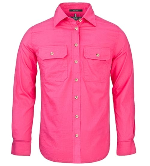 RiteMate Polos / Shirts Hot-Pink / 6 Women's Pilbara Open Front L/S Shirt