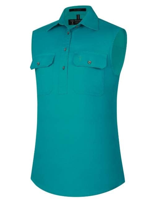 RiteMate Polos / Shirts Jade / 6 Pilbara Women's Closed Front Sleeveless Shirt