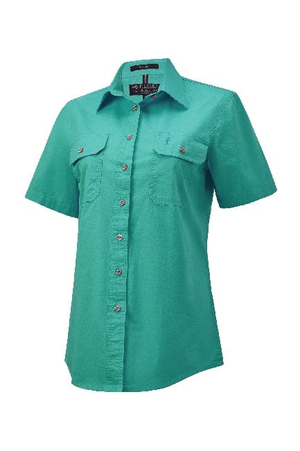 RiteMate Polos / Shirts Jade / 6 Women's Pilbara Open Front S/S Shirt