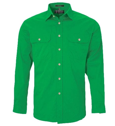 RiteMate Polos / Shirts Kelly Green / XS Men's Pilbara Open Front L/S Shirt