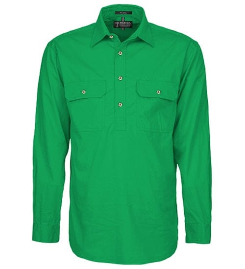 RiteMate Polos / Shirts Kelly Green / XS Mens Pilbara Closed Front L/S Shirt