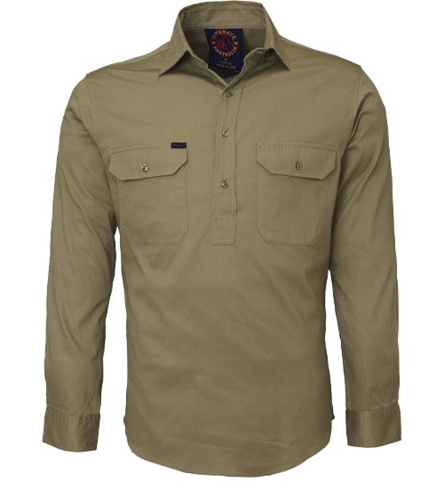 RiteMate Polos / Shirts Khaki / XS Closed Front L/S Shirt