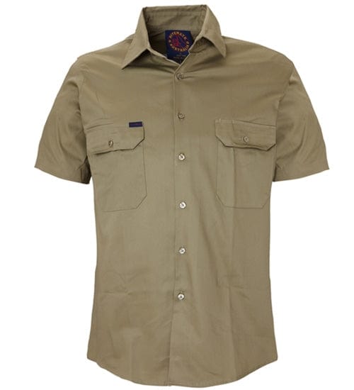 RiteMate Polos / Shirts Khaki / XS Open Front Short Sleeve Shirt