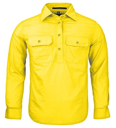 RiteMate Polos / Shirts Lemon / Y0 Kids Pilbara Closed Front L/S Shirt