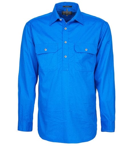 RiteMate Polos / Shirts Light Blue / XS Men's Pilbara Heavy Weight Closed Front L/S Shirt