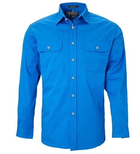 RiteMate Polos / Shirts Light Blue / XS Men's Pilbara Open Front L/S Shirt