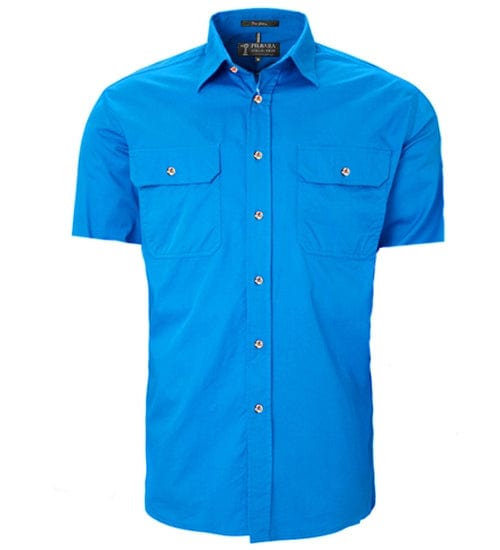 RiteMate Polos / Shirts Light Blue / XS Men's Pilbara Open Front S/S Shirt