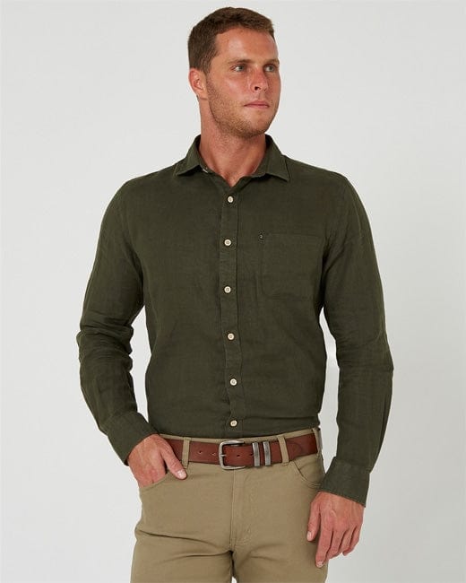 RiteMate Polos / Shirts Olive / XS Pilbara Men's Linen L/S Shirt