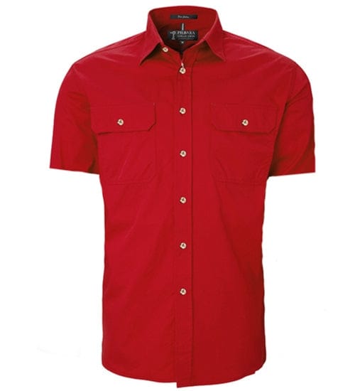 RiteMate Polos / Shirts Red / XS Men's Pilbara Open Front S/S Shirt (2 of 2)