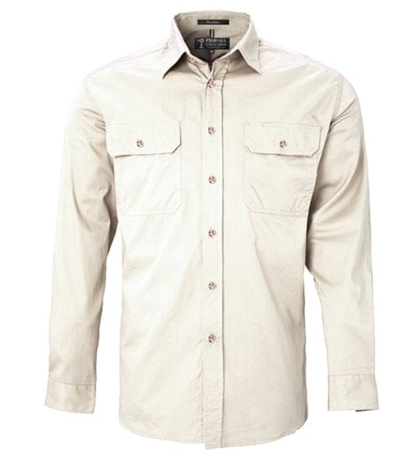 RiteMate Polos / Shirts Stone / XS Men's Pilbara Open Front L/S Shirt
