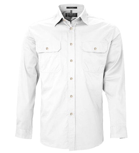 RiteMate Polos / Shirts White / XS Men's Pilbara Open Front L/S Shirt