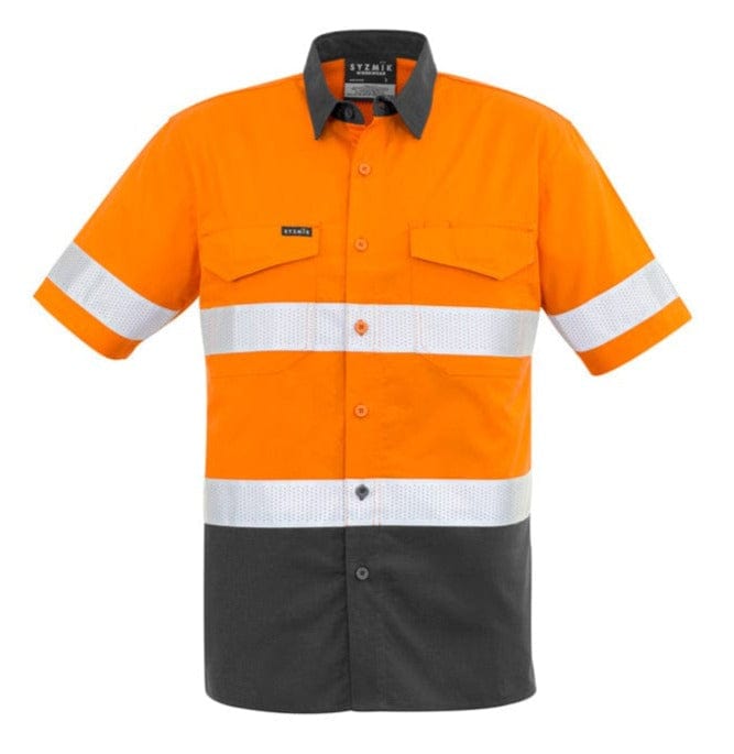 Syzmik Polos / Shirts Orange/Charcoal / 2XS Syzmik Men's Rugged Cooling Taped Hi Vis Spliced S/S Shirt