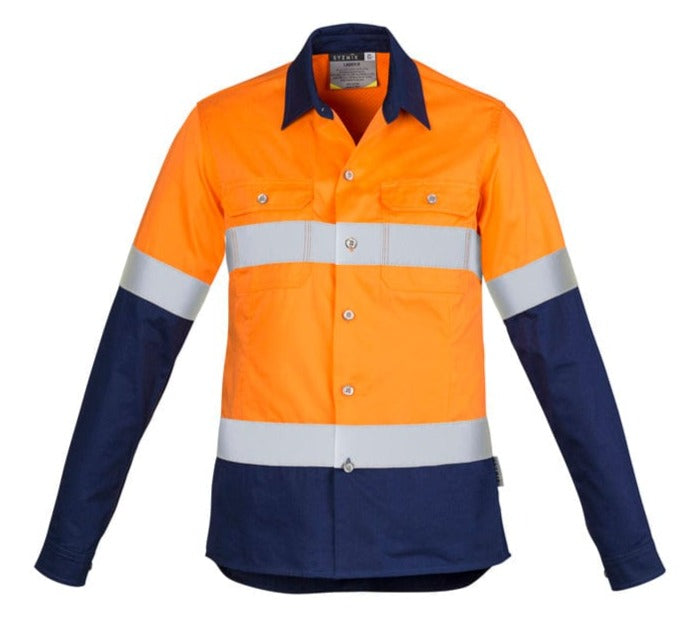 Syzmik Polos / Shirts Orange/Navy / 8 Syzmik Women's Hi Vis Spliced Industrial Shirt - Hoop Taped