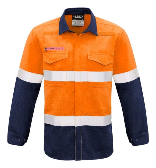 Syzmik Polos / Shirts Orange/Navy / S Syzmik Men's FR Hooped Taped Spliced Shirt