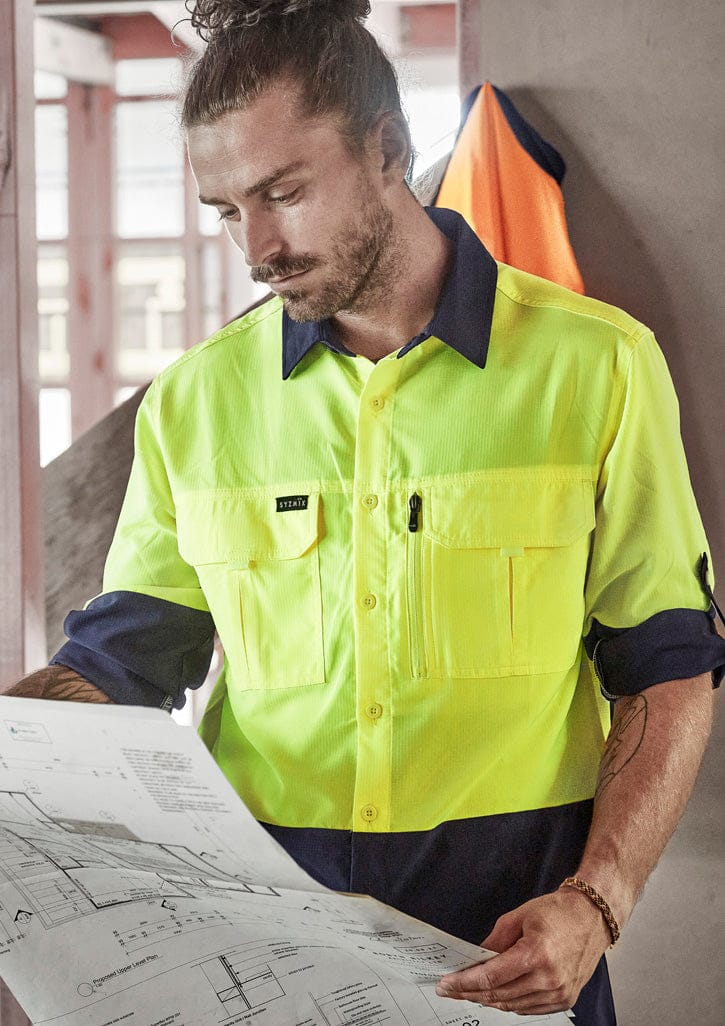 Syzmik Polos / Shirts Syzmik Men's Hi Vis Outdoor L/S Shirt