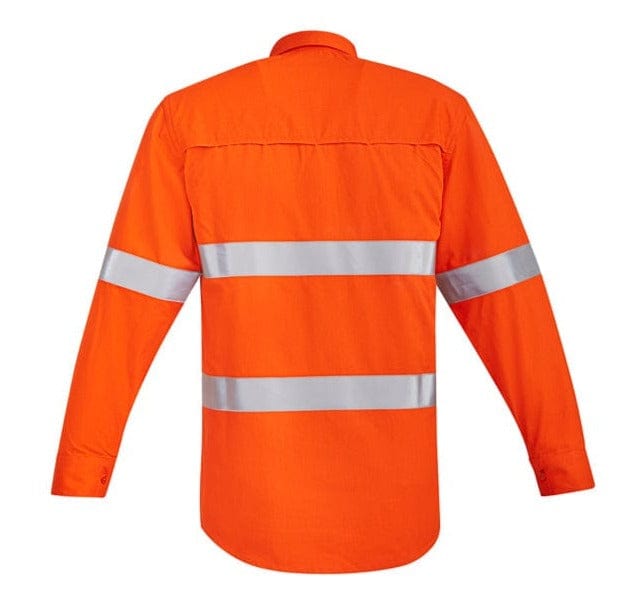Syzmik Polos / Shirts Syzmik Men's Orange Flame HRC 2 Hoop Taped Open Front Spliced Shirt