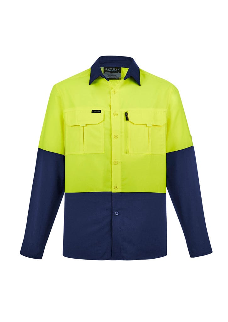 Syzmik Polos / Shirts Yellow/Navy / 2XS Syzmik Men's Hi Vis Outdoor L/S Shirt