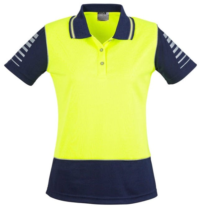 Syzmik Polos / Shirts Yellow/Navy / 8 Syzmik Women's Hi Vis Zone Polo