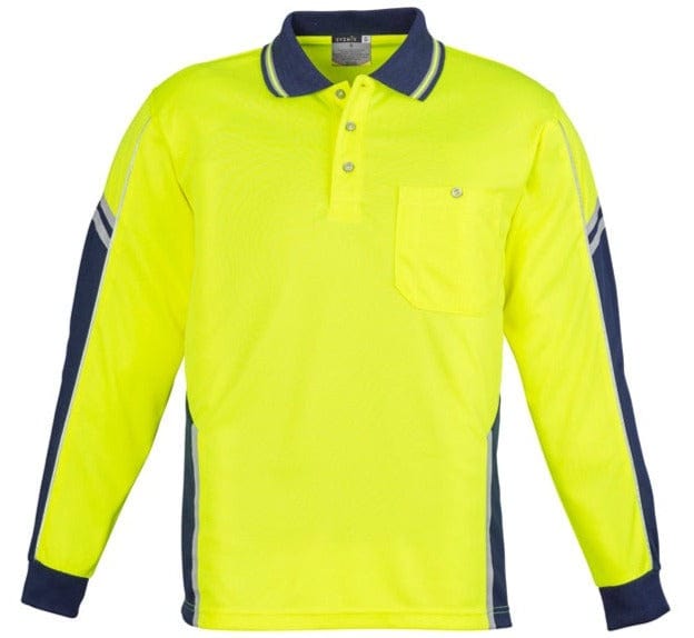 Syzmik Polos / Shirts Yellow/Navy / XS Syzmik Men's Hi Vis Squad L/S Polo