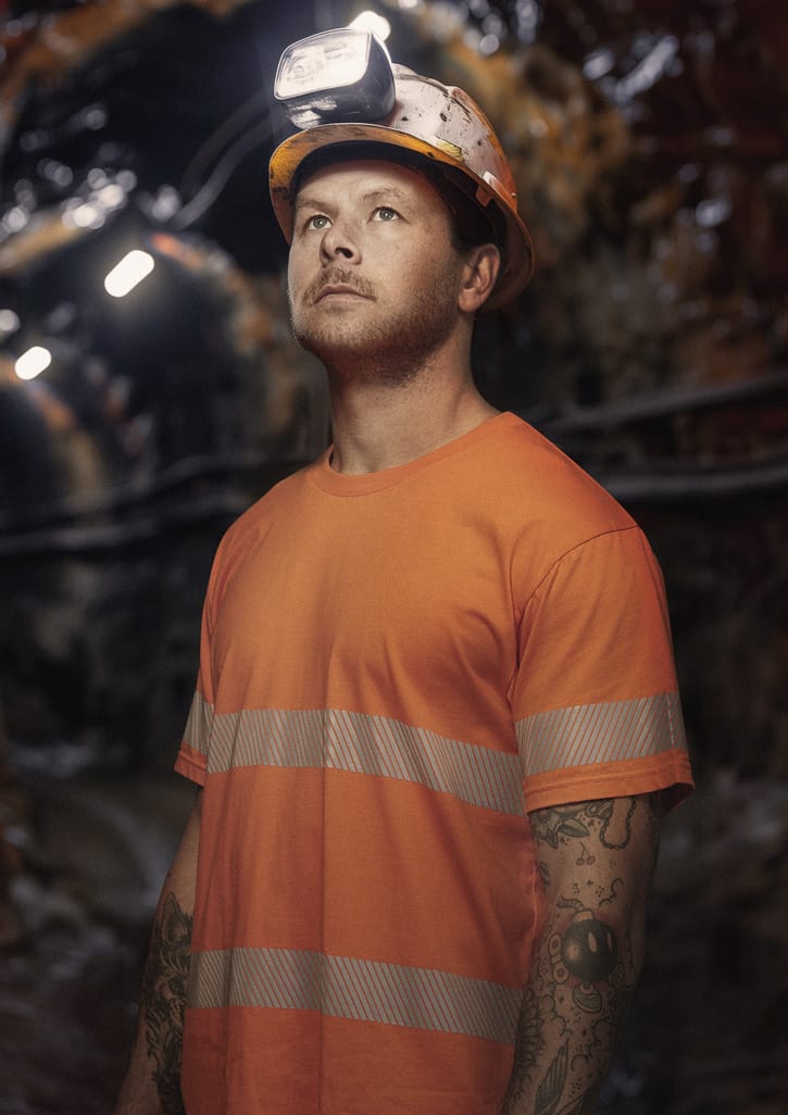 Syzmik T-Shirts Syzmik Mens Hi Vis Segmented Tape Cotton Tee