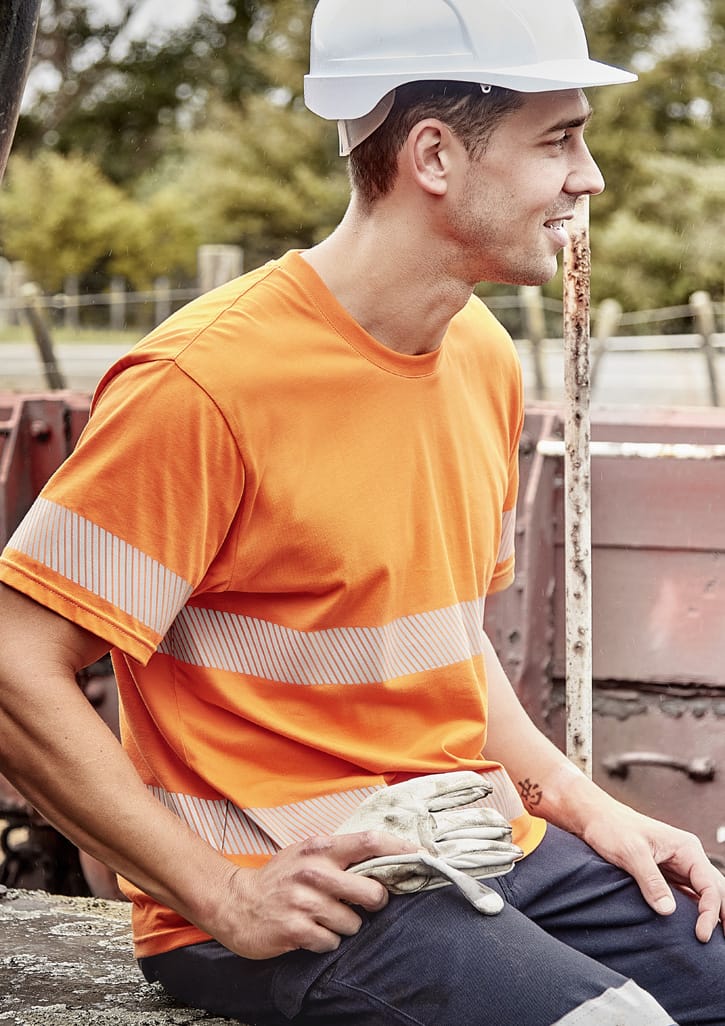 Syzmik T-Shirts Syzmik Mens Hi Vis Segmented Tape Cotton Tee