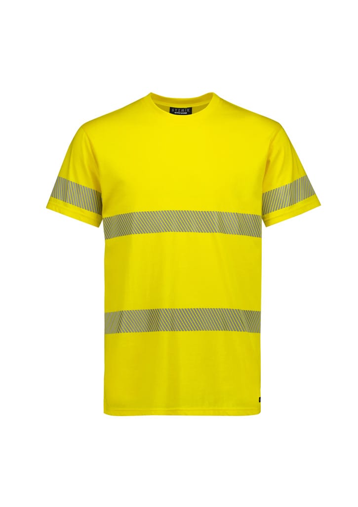 Syzmik T-Shirts Yellow / 2XS Syzmik Mens Hi Vis Segmented Tape Cotton Tee