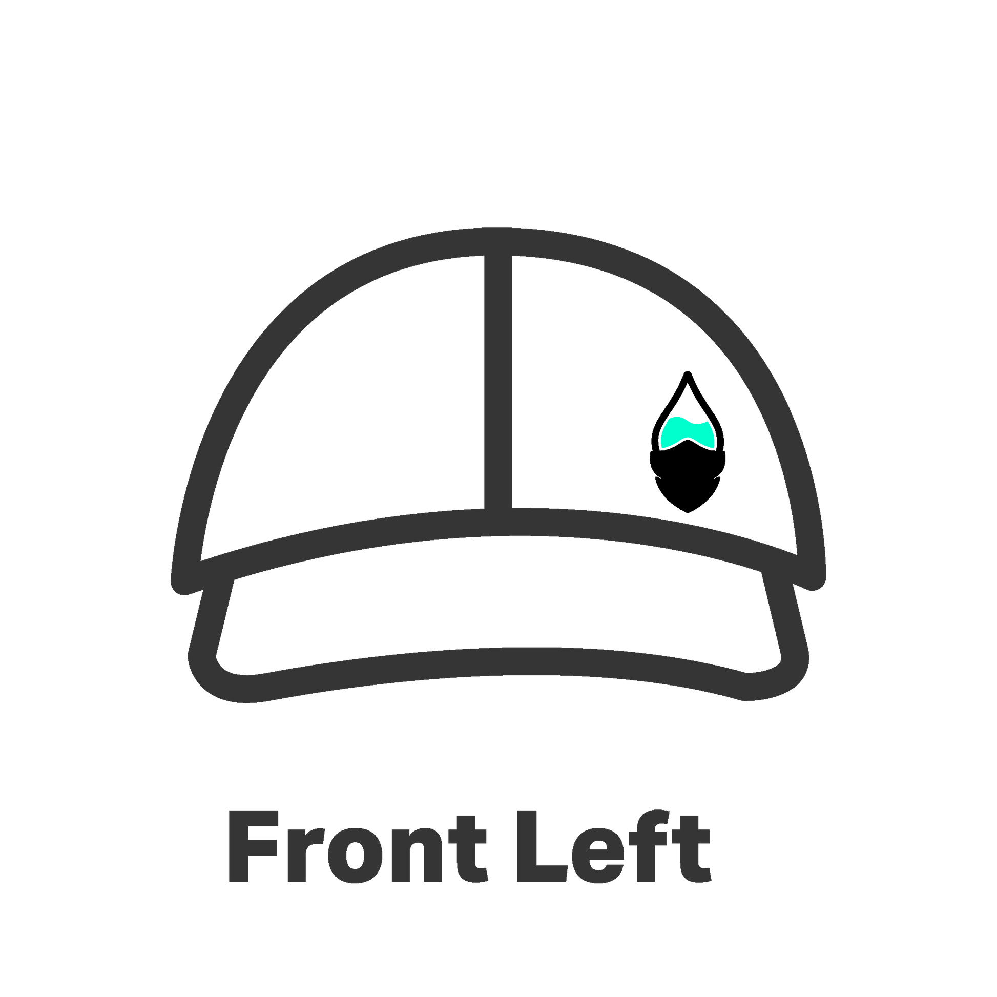 The Colour Cartel Print Position Cap Front Left EMB