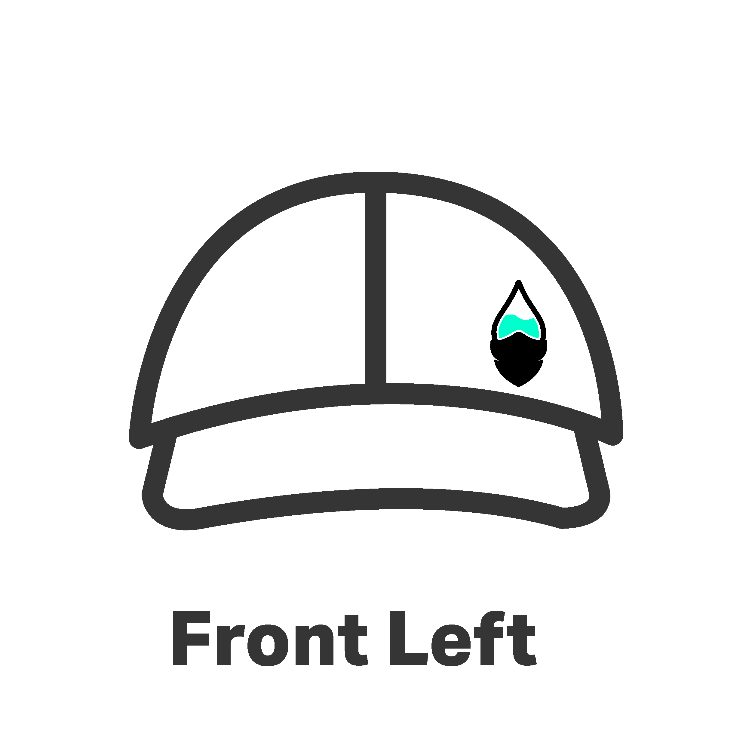 The Colour Cartel Print Position Cap Front Left EMB