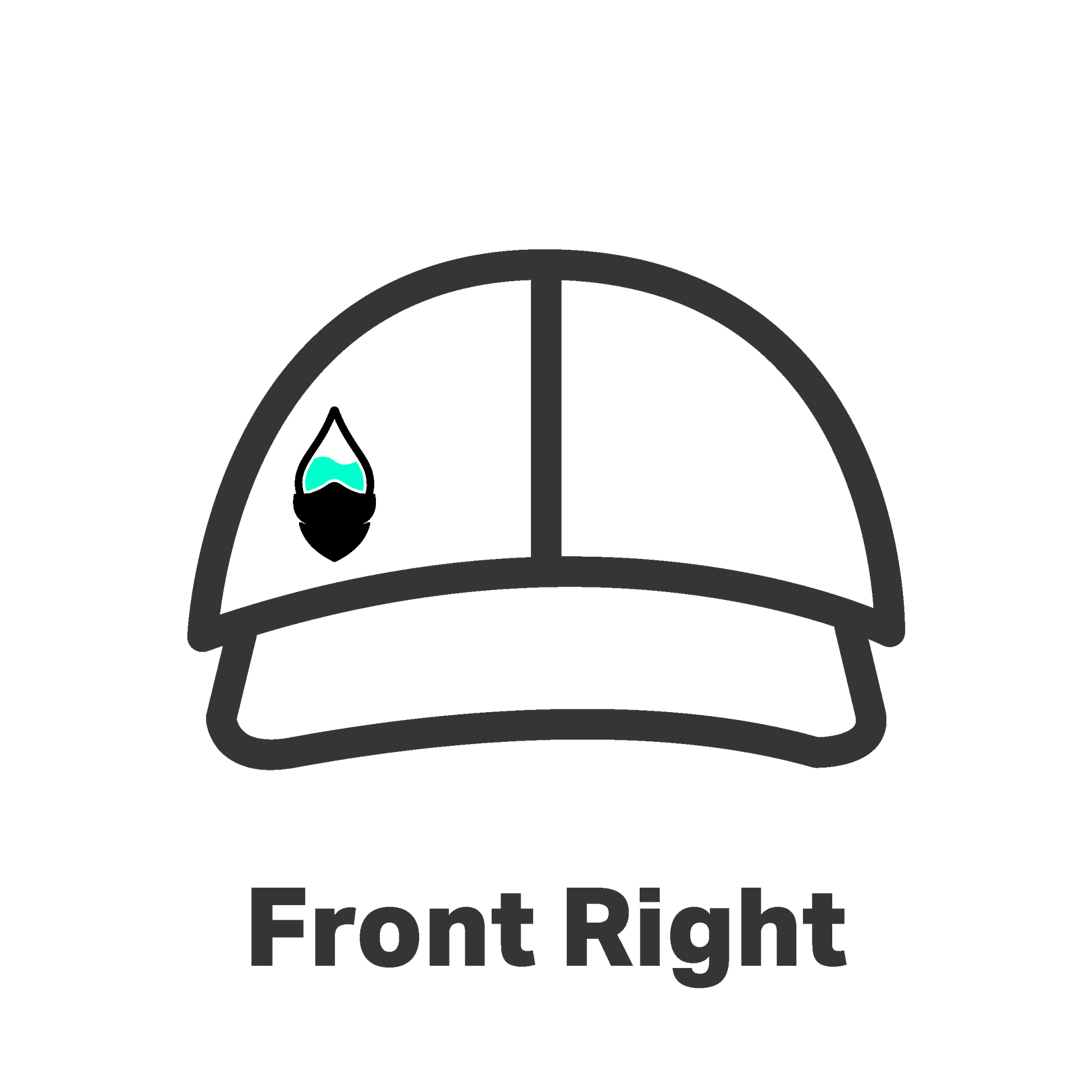 The Colour Cartel Print Position Cap Front Right EMB