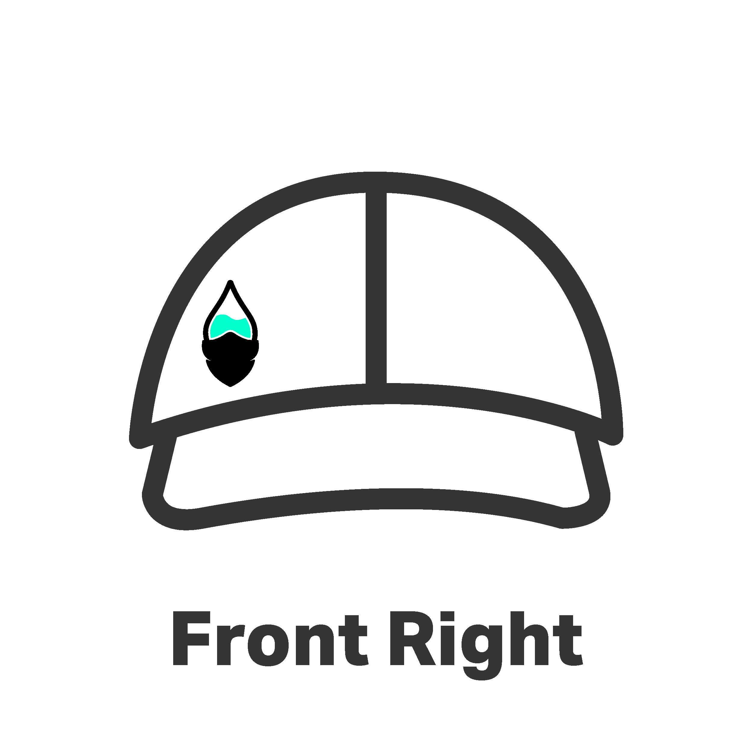 The Colour Cartel Print Position Cap Front Right EMB