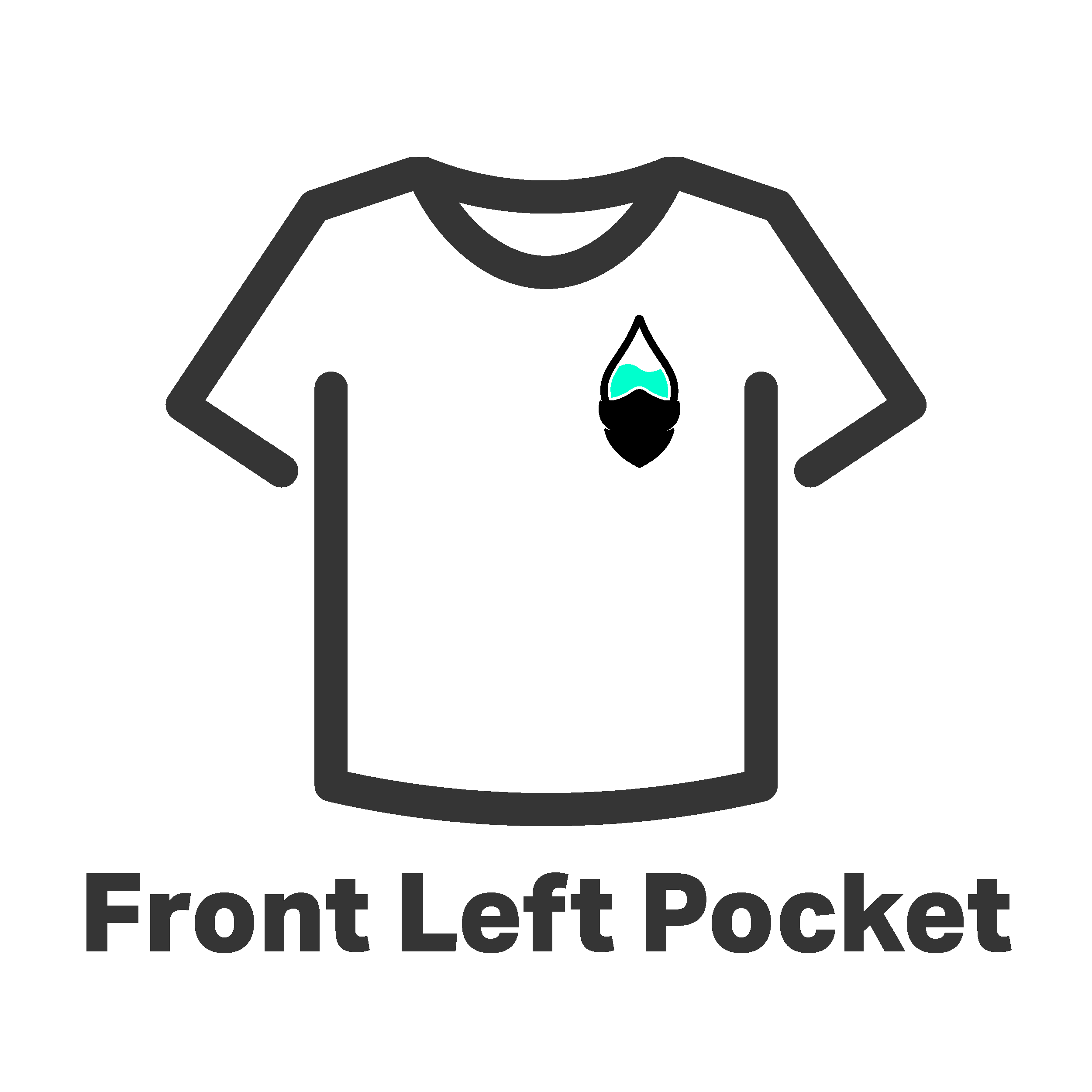 The Colour Cartel Print Position T-Shirt Front Left Pocket SP