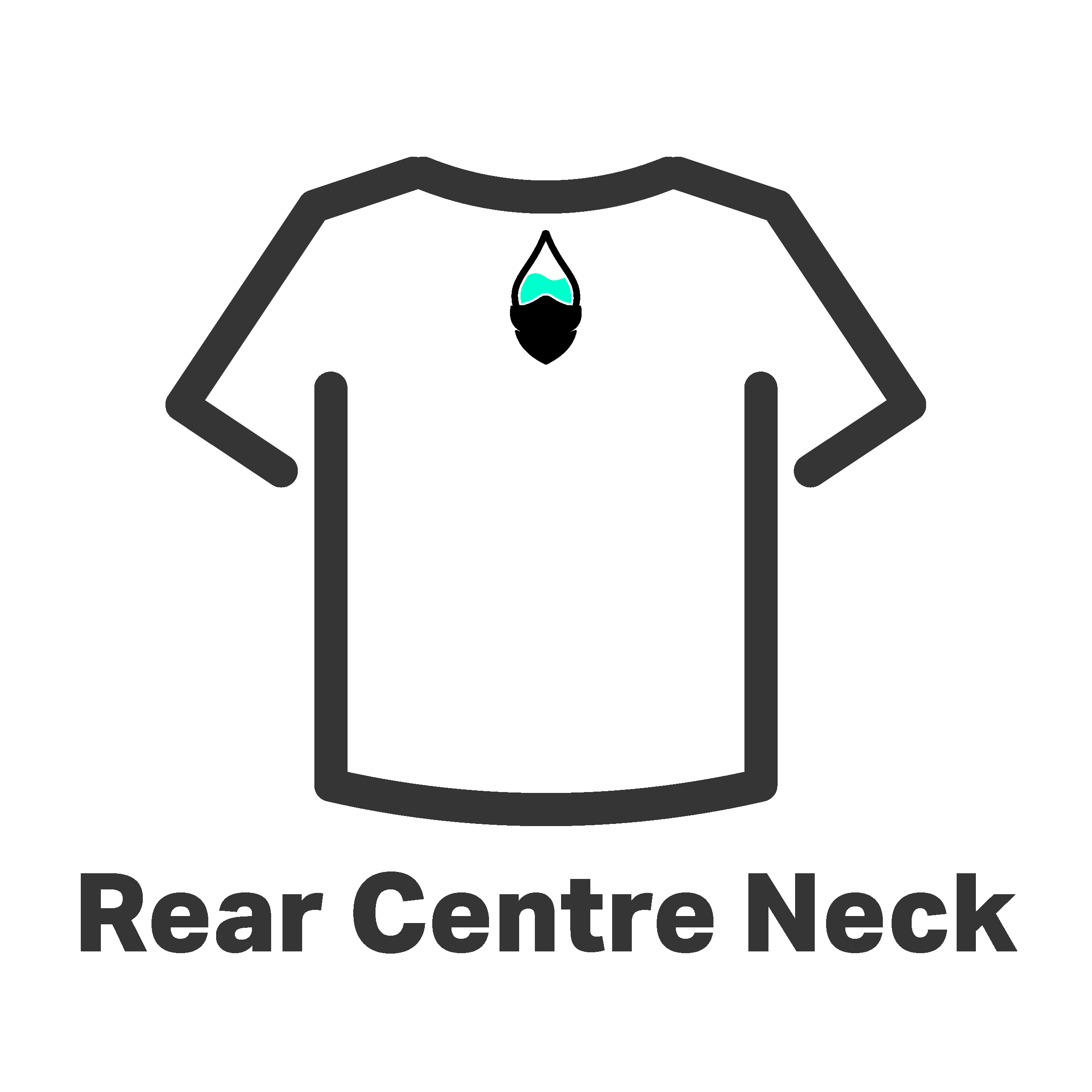 The Colour Cartel Print Position T-Shirt Rear Centre Neckline EMB