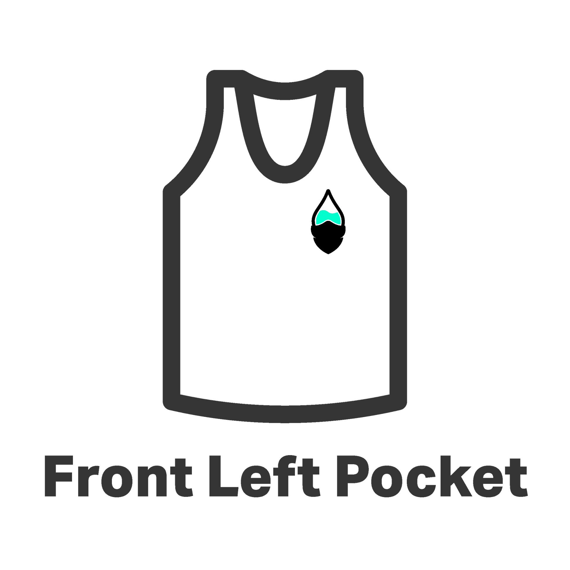 The Colour Cartel Print Position Tank / Singlet Front Left Pocket EMB