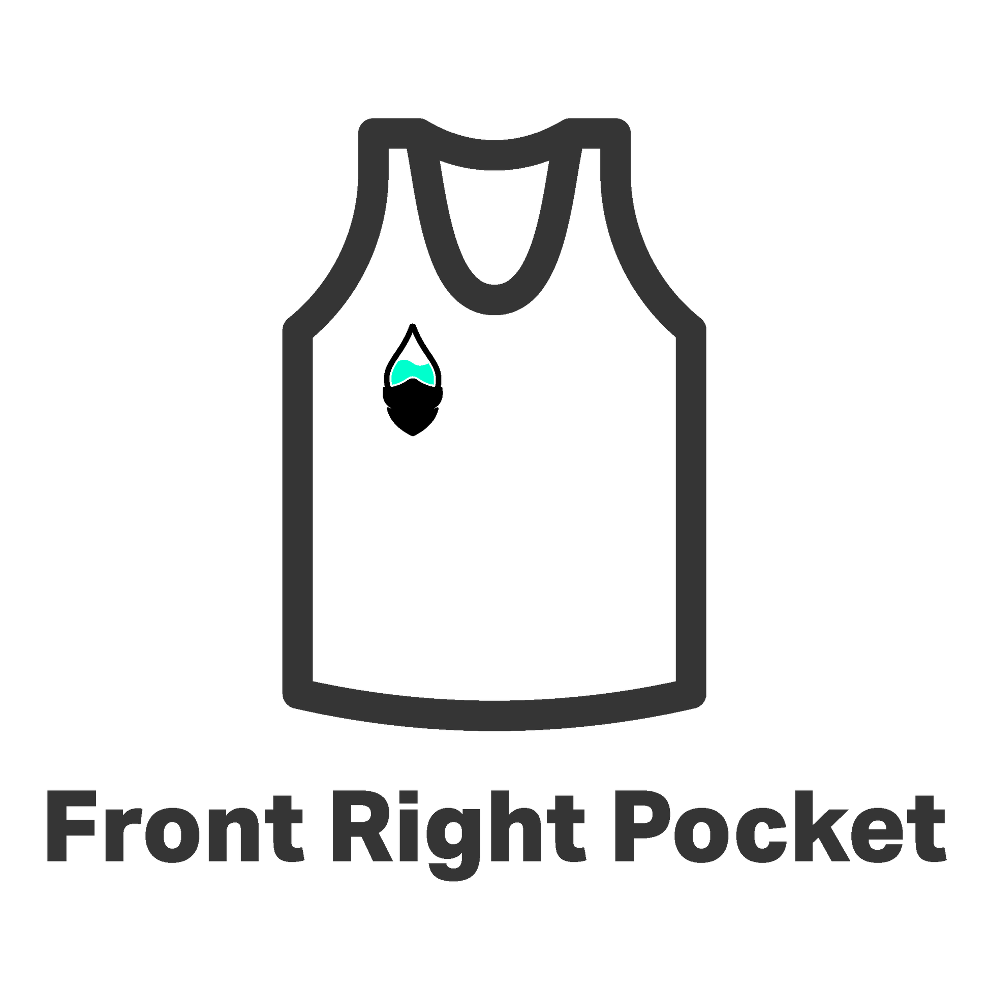 The Colour Cartel Print Position Tank / Singlet Front Right Pocket SP