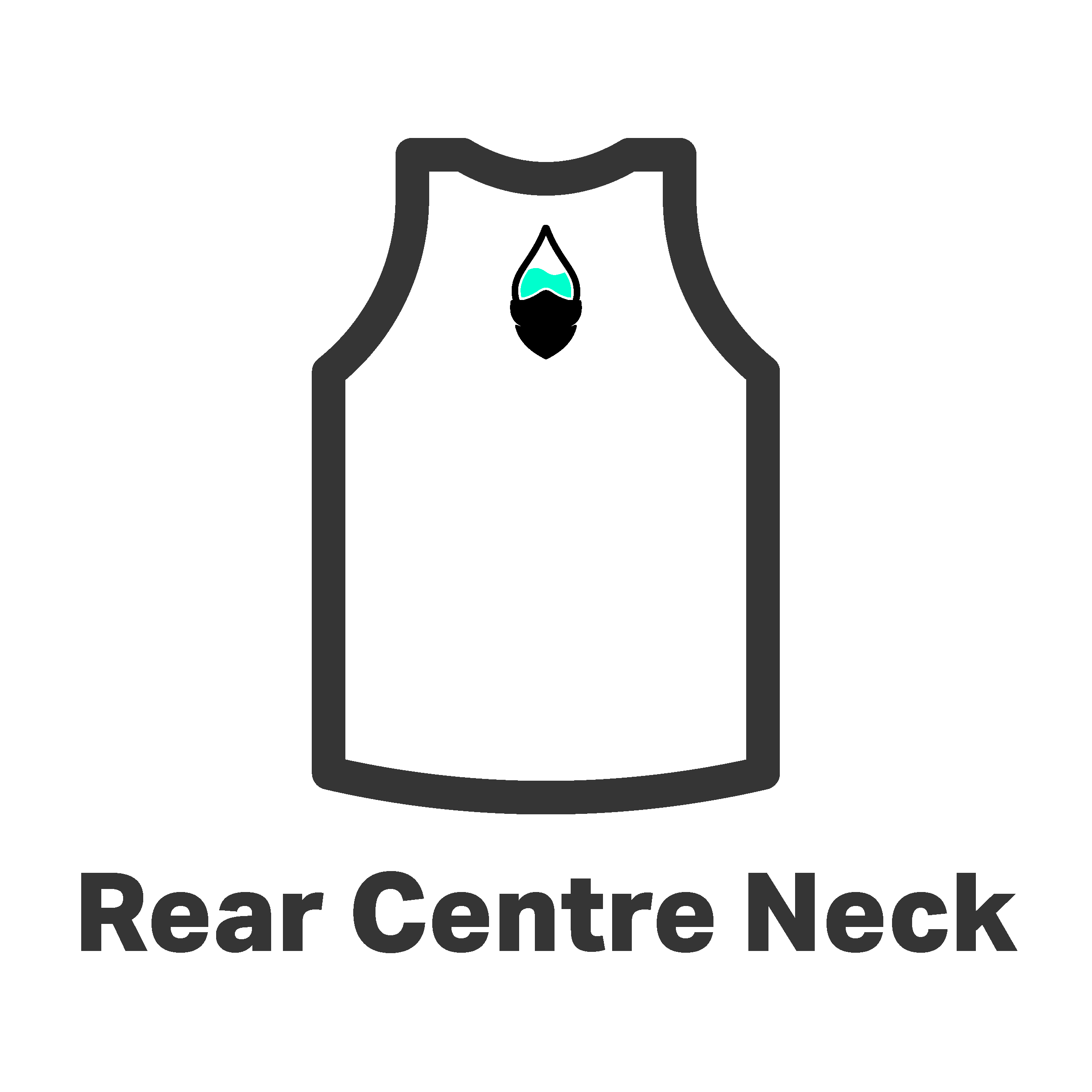 The Colour Cartel Print Position Tank / Singlet Rear Centre Neckline EMB
