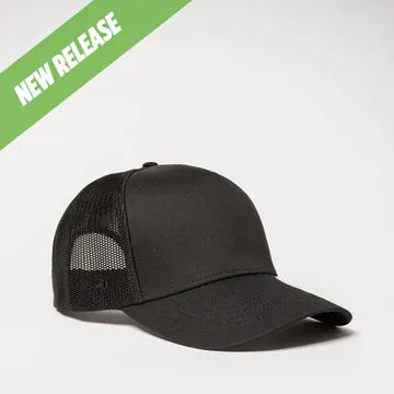 UFlex Hats Black / Black Mesh / OS UFlex Classic Ultra-lite 5 Panel Trucker Cap