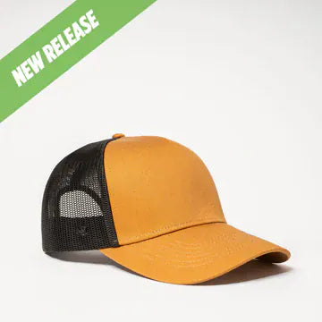 UFlex Hats Tan / Black Mesh / OS UFlex Classic Ultra-lite 5 Panel Trucker Cap