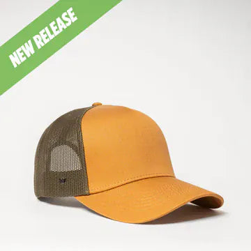 UFlex Hats Tan / Olive Mesh / OS UFlex Classic Ultra-lite 5 Panel Trucker Cap