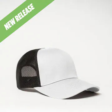 UFlex Hats White / Black Mesh / OS UFlex Classic Ultra-lite 5 Panel Trucker Cap