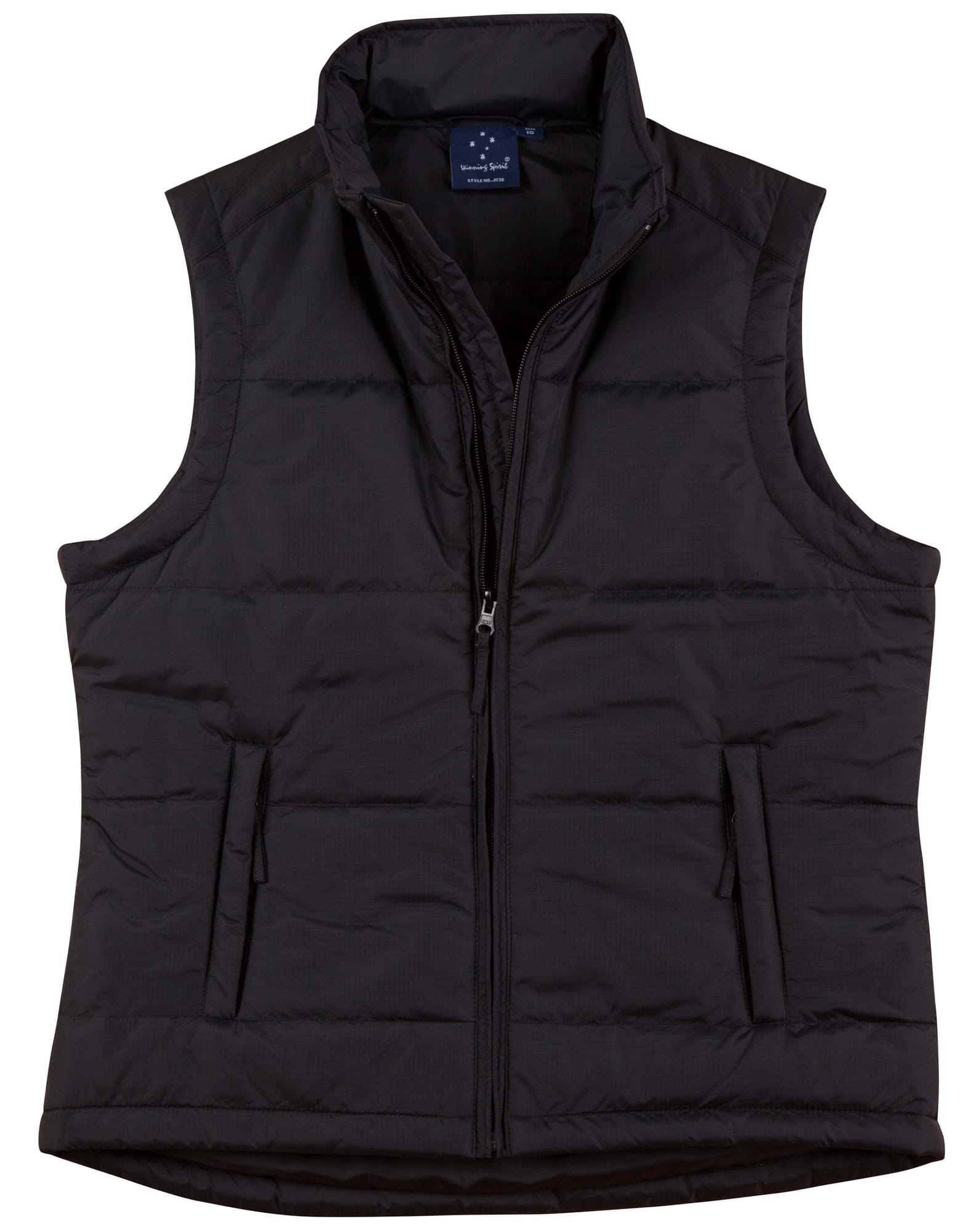 Winning Spirit Jackets / Vests Black / 8 Winning Spirit Ladies Padded Vest