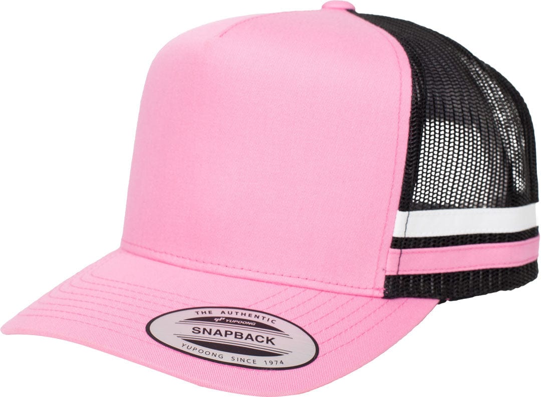 Yupoong Hats Pink/Black / OSFA Yupoong Stripe Cap