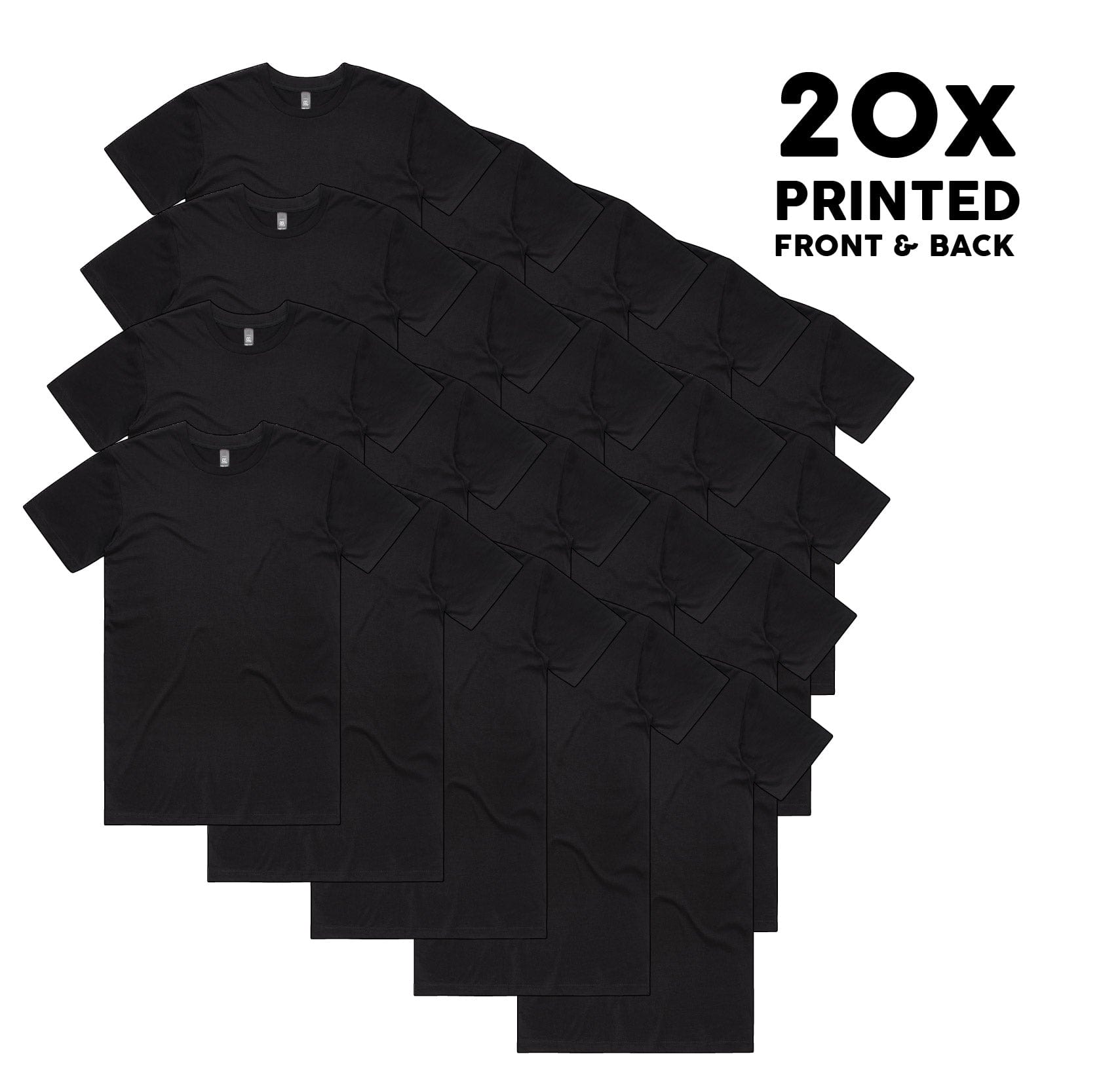 ASColour Bundle 20x ASColour Staple Tee Bundle - Printed Front & Back