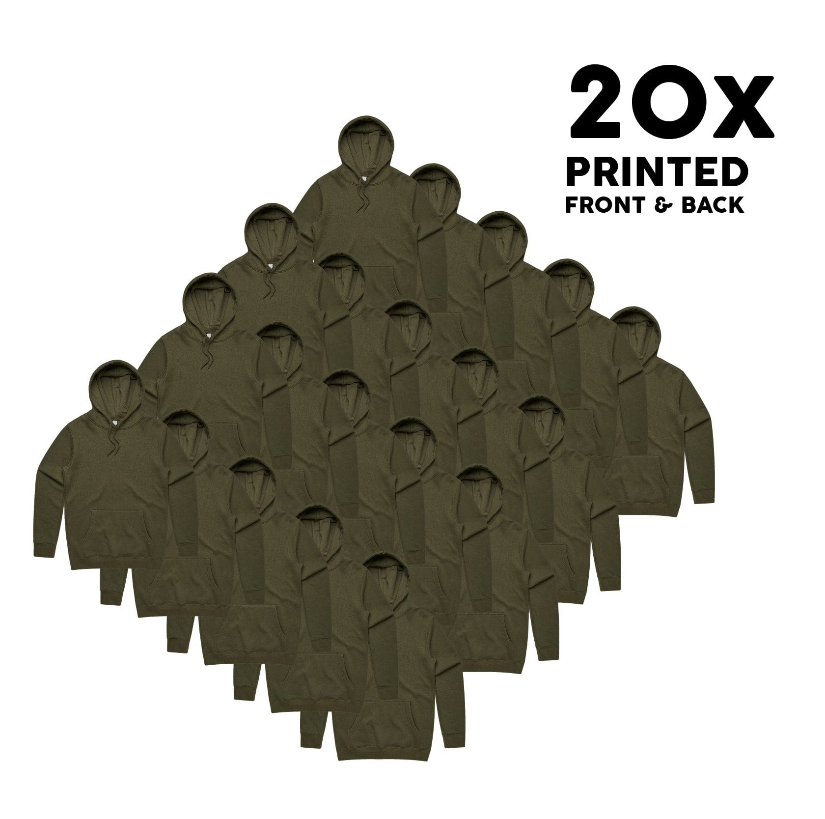 ASColour Bundle 20x ASColour Stencil Hood Bundle - Printed Front & Back