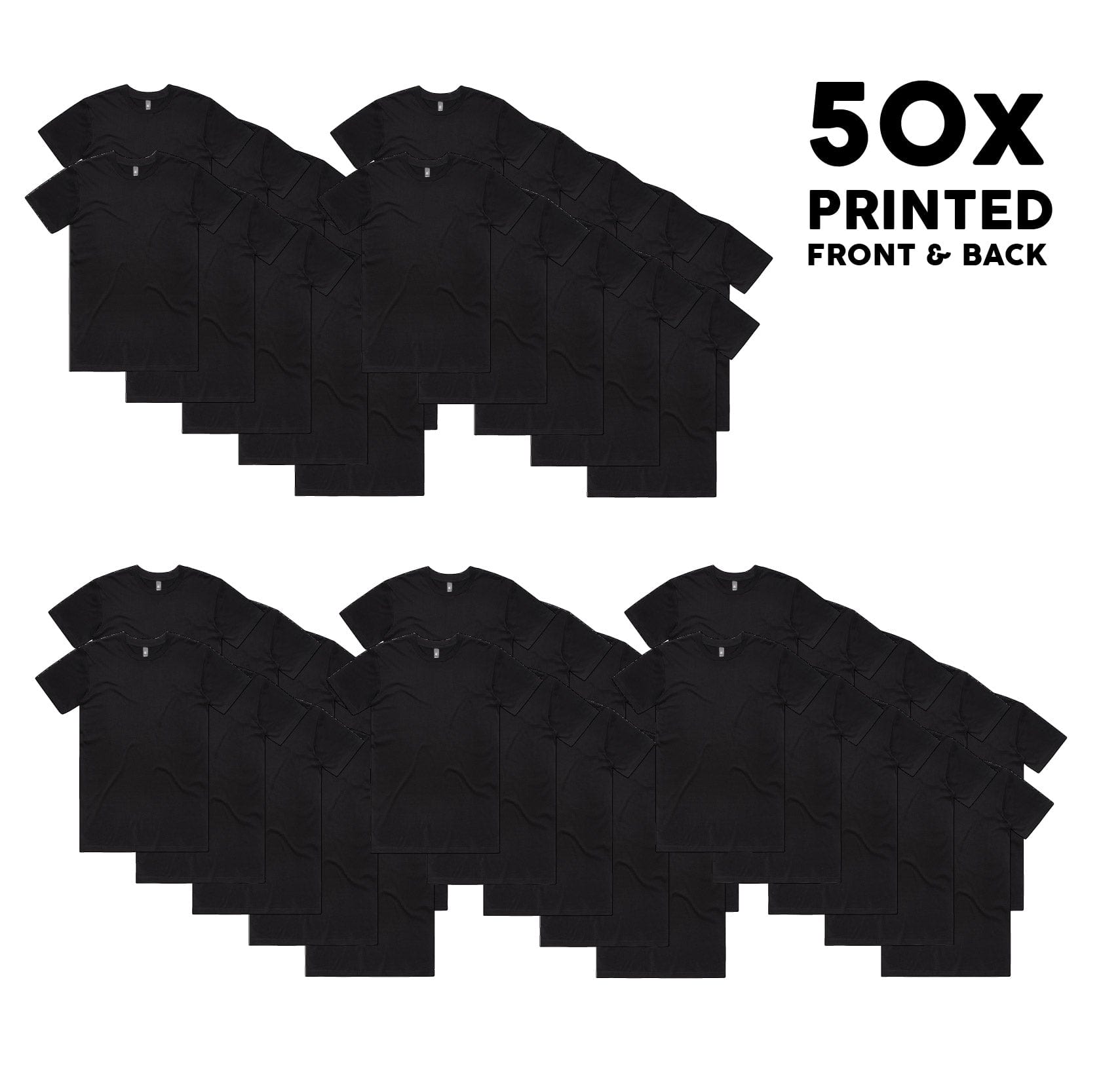 ASColour Bundle 50x ASColour Staple Tee Bundle - Printed Front & Back