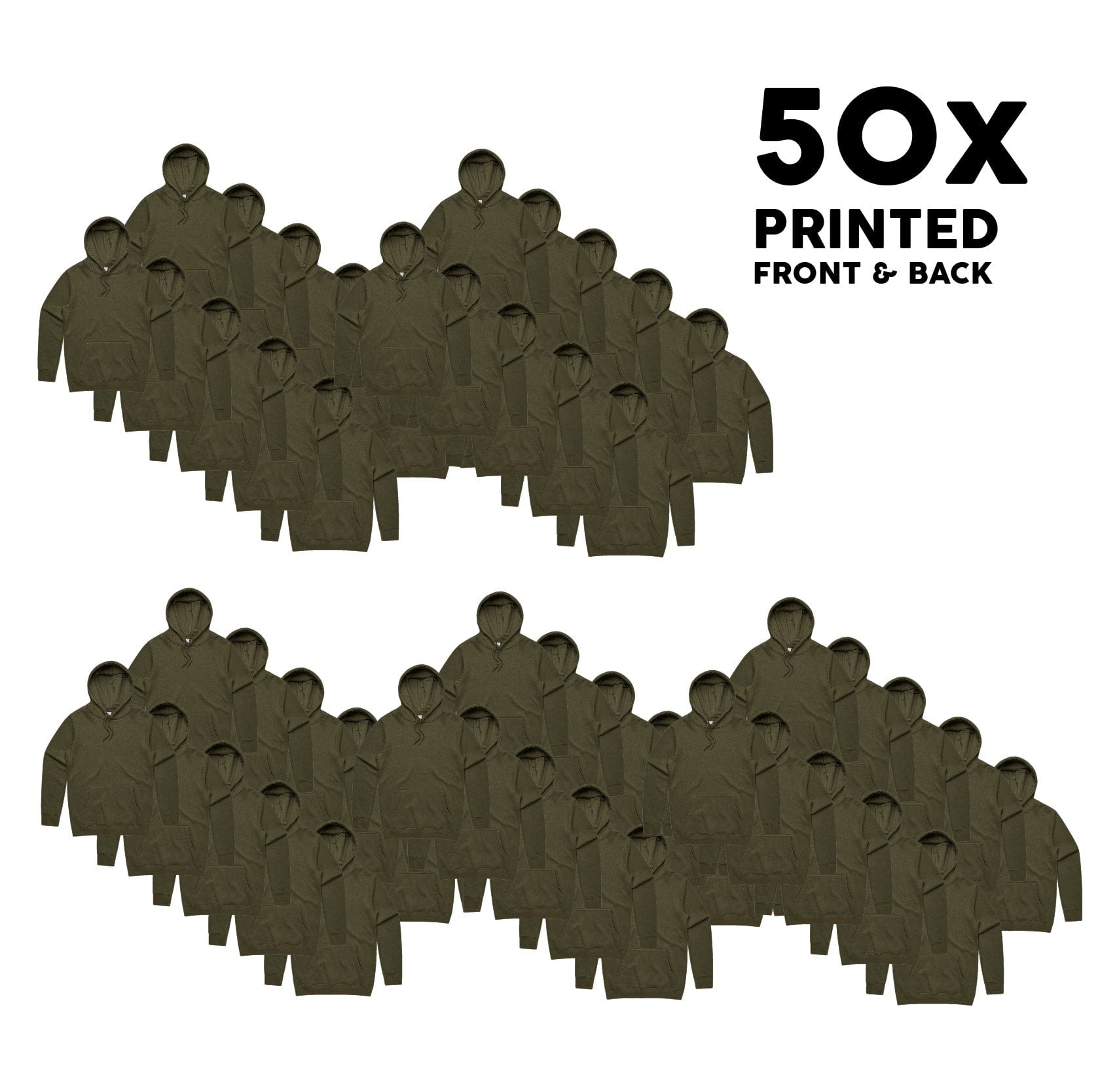 ASColour Bundle 50x ASColour Stencil Hood Bundle - Printed Front & Back