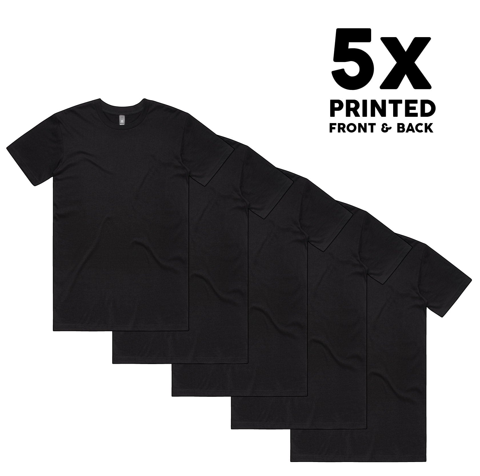 ASColour Bundle 5x ASColour Staple Tee Bundle - Printed Front & Back