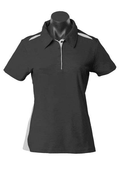 Aussie Pacific Polos / Shirts Black/Ashe / 6 Aussie Pacific Paterson Ladies Polo