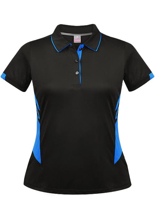 Aussie Pacific Polos / Shirts Black/Cyan / 4 Aussie Pacific Tasman Ladies Polo