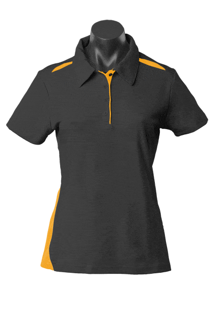 Aussie Pacific Polos / Shirts Black/Gold / 6 Aussie Pacific Paterson Ladies Polo